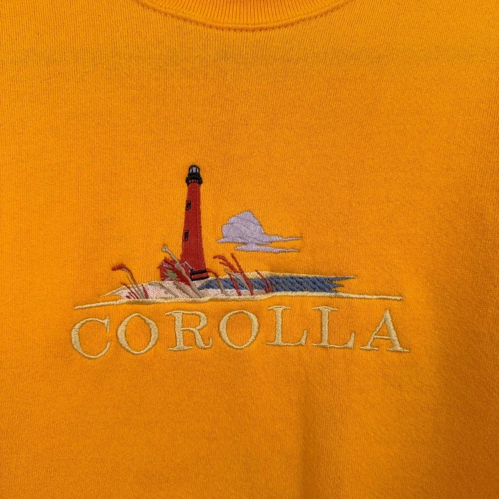 Santee Silver Vintage Corolla Lighthouse Sweatshirt Women XL Cotton Blend Orange
